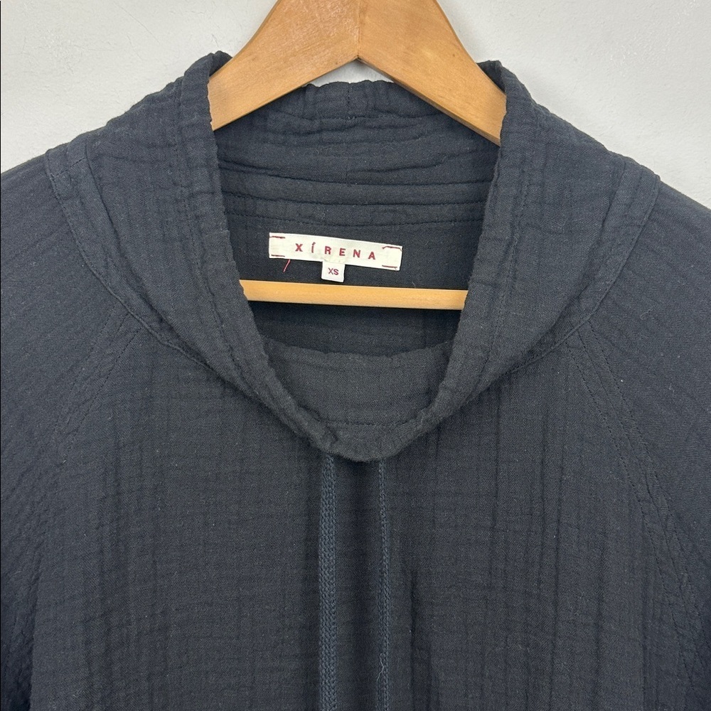 Xirena Shay Muslin Cotton Gauze Top Funnel Neck Black size X-Small